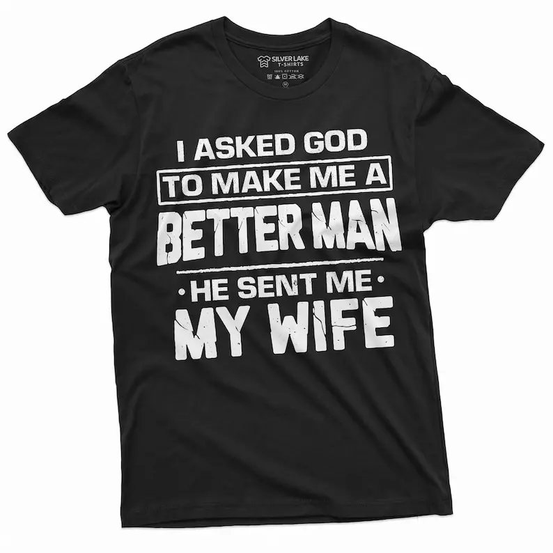 Quirky Gift for Husband / Fun T-Shirt for Husbands – Birthday or Anniversary Tee (Fun Family Shirt from Wife to Husband) Menswear Tops