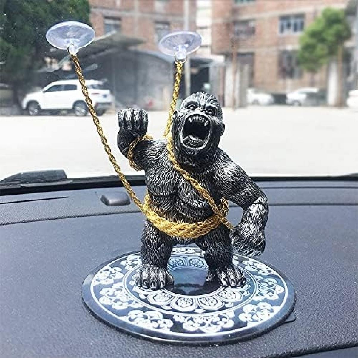 Crazy Gorilla Dashboard Decor| Anti-Slip Base, Funny Car Ornament