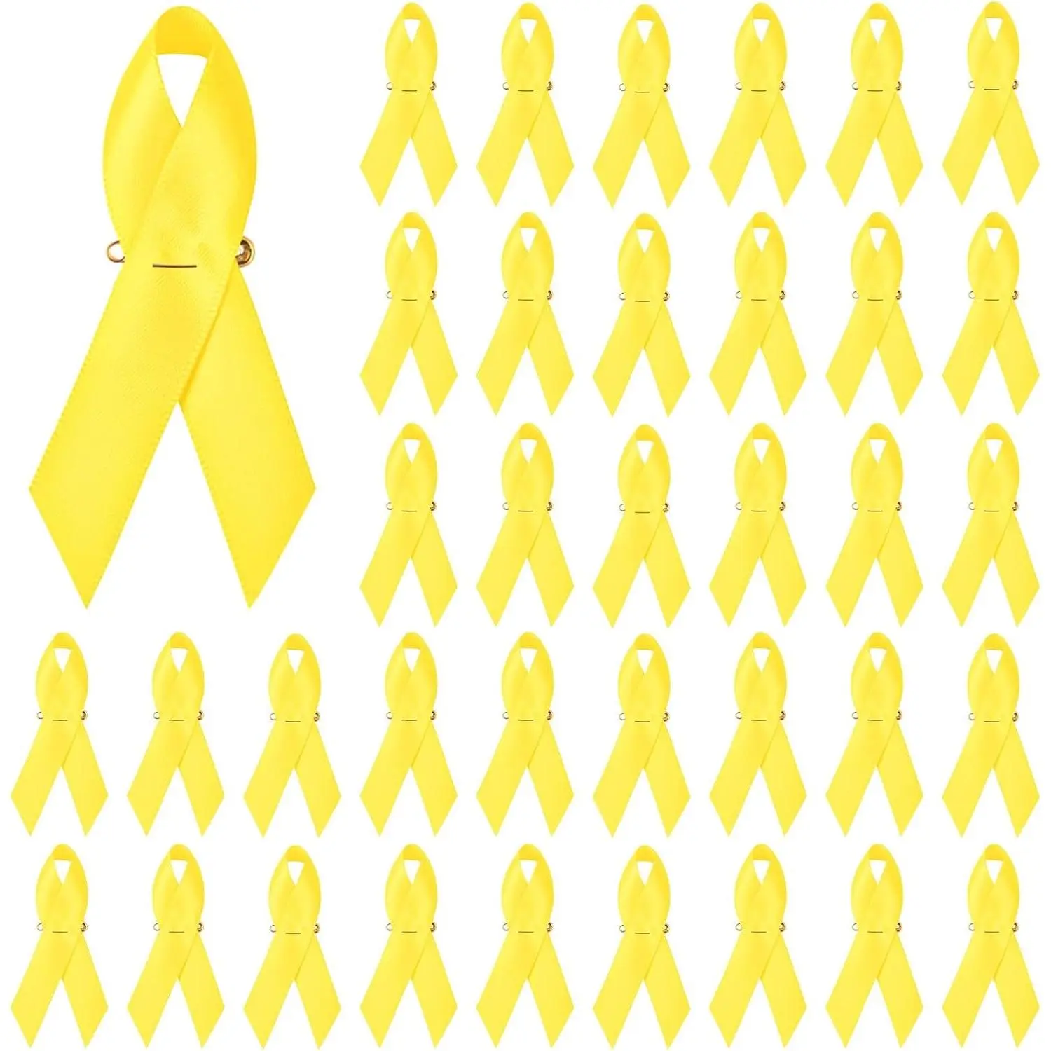 150 count  Cancer Awareness Ribbons, Yellow  Ribbon Satin Ribbons Pediatric Cancer Awareness Support for Charity Donation Event Accessories