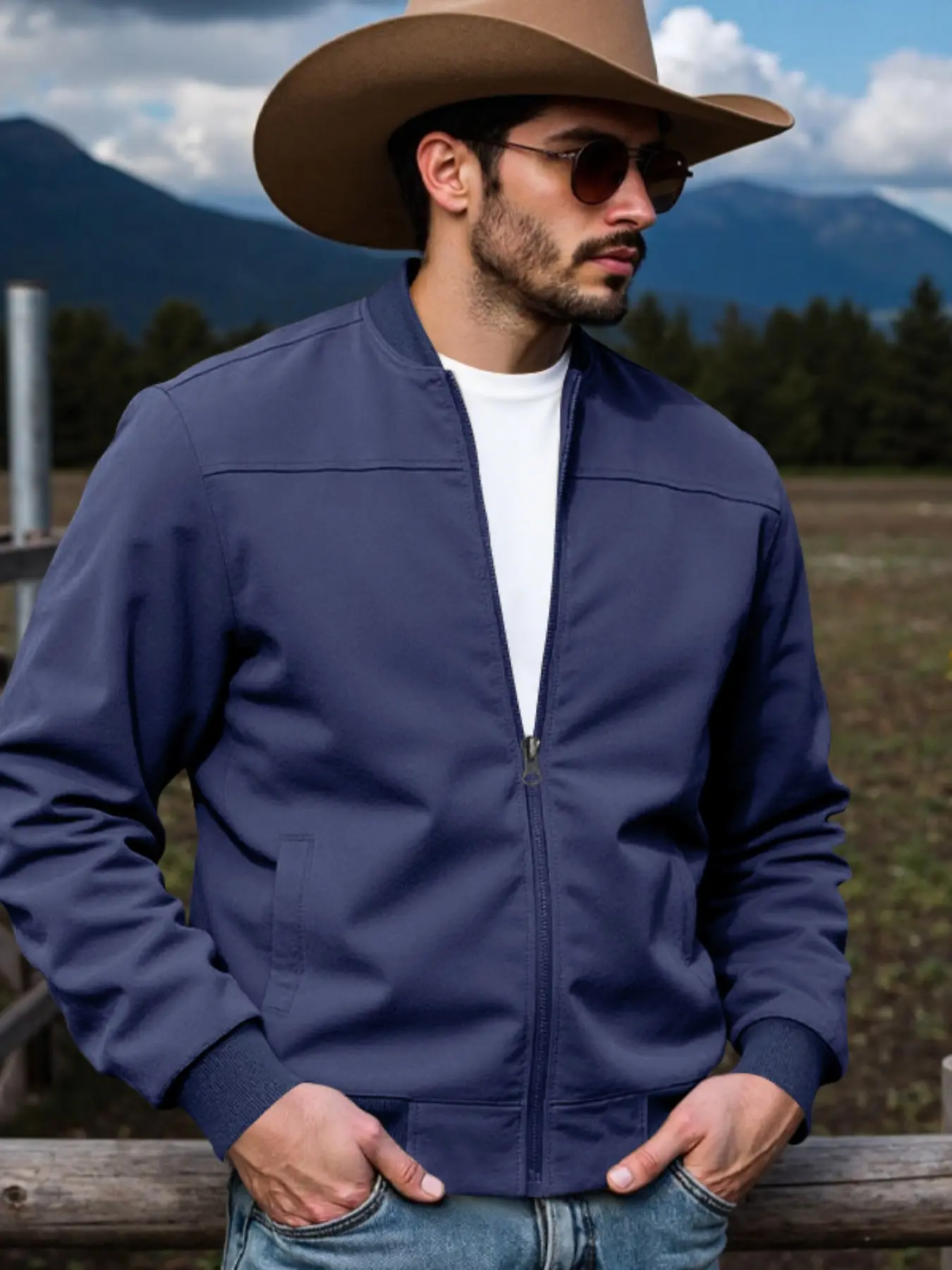 Men's Casual Fall New Arrival Western Cowboy Hunting Jacket, Loose Fit Suede Velvet Zipper Coat, Trendy Men's Outerwear for Autumn