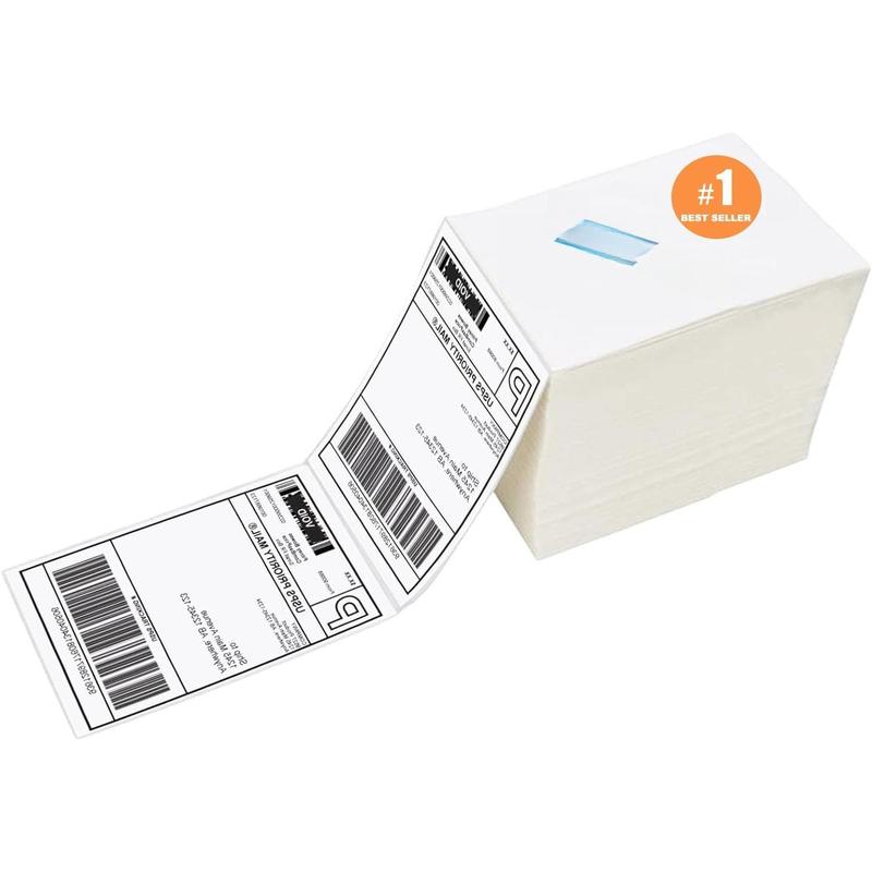 4 x 6 Thermal Labels - Pack of 100 Fanfold Labels for Direct Thermal ...