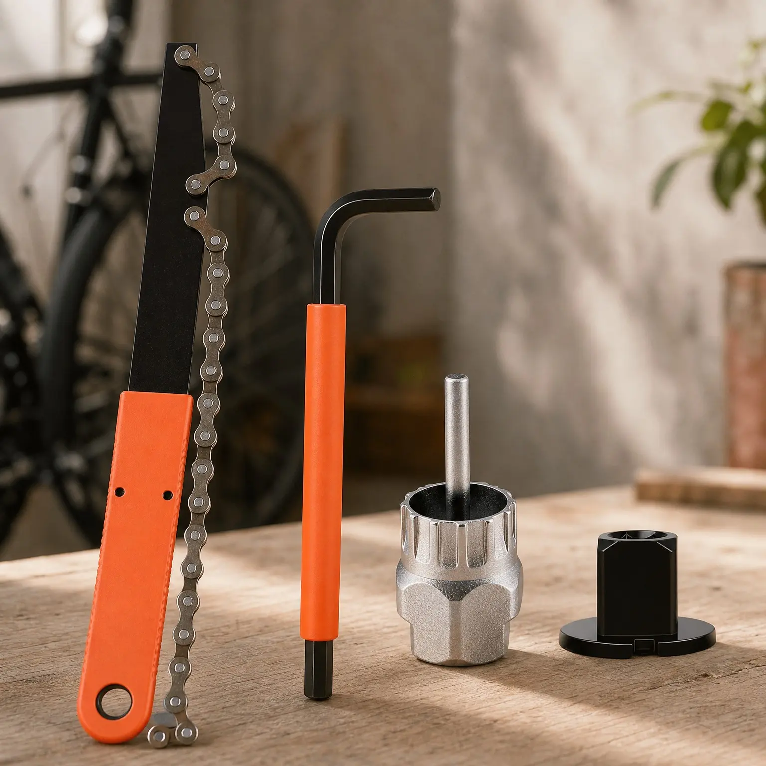Bike Cassette Freewheel Removal Tool Set with Chain Whip and Auxiliary Wrench, Bicycle Cassette Lock Ring Extractor, Freewheel Remover Sprocket Tool