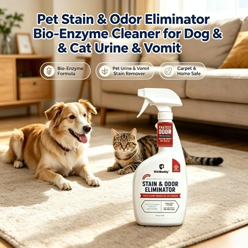 Summer Special: Large Bottle Pet Stain & Odor Eliminator Spray, Bio‑Enzyme Pet Urine Cleaner, Fast‑Acting Deep Penetrating Odor Neutralizer, Lemon Fresh Scent Pet Cleaning Spray for Dog & Cat Vomit Stains, Safe for Carpet & Multi‑Household Surfaces