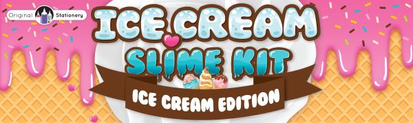 SUNDAY MIRTH Original Stationery DIY Ice Cream Slime Kit for Girls, Amazing Ice Cream Slime Making Kit to Make Butter Cloud & Foam Slimes, Fun Easter Present, 10 Year Old Girl Birthday Gifts & Toys for Girls 8-10