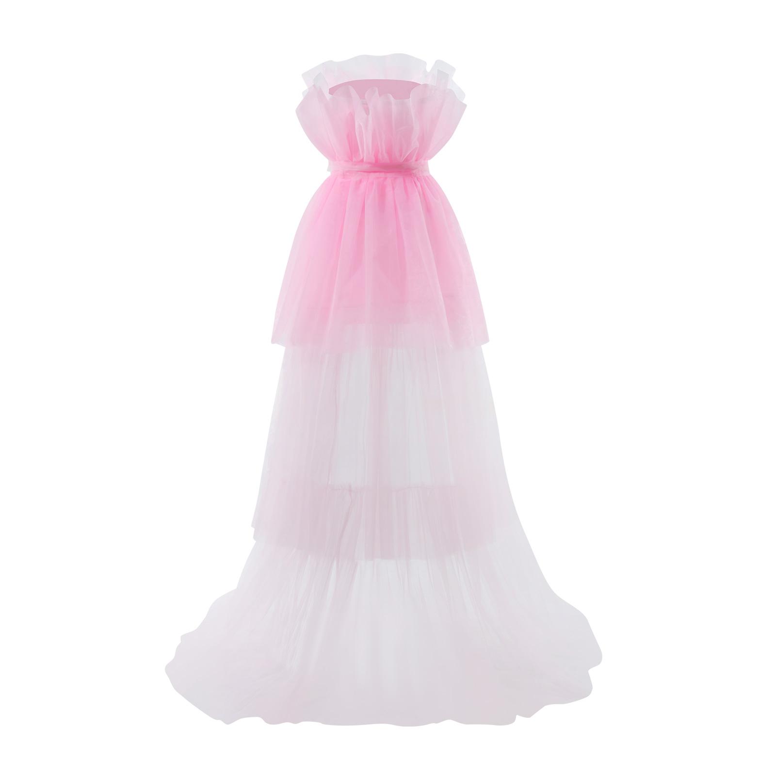 Women High Low Tulle Dress,Off Shoulder Strapless Asymmetrical Cocktail Party Tutu Dress Prom Gown
