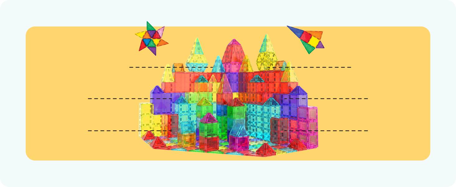 PicassoTiles 100 Piece Set 100pcs Magnet Building Tiles Clear Magnetic 3D Blocks Construction Playboards, Creativity Beyond Imagination, Inspirational, Recreational, Educational Conventional