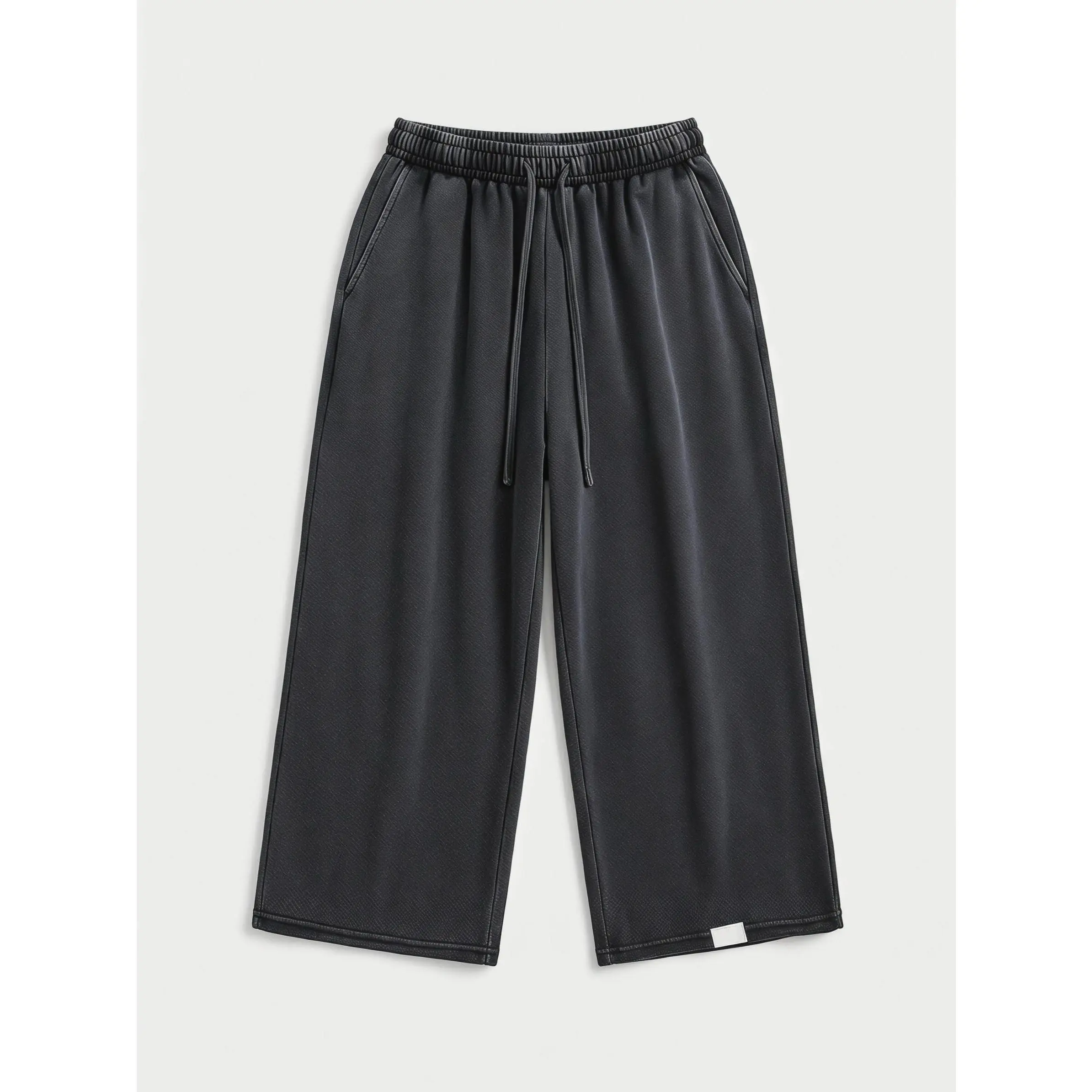 Drawstring Waist Workout Sweat Shorts Wide Leg Baggy Washed Cropped Pants with Pockets Drawstring Waist Workout Sweat Shorts Wide Leg Baggy Washed Cropped Pants with Pockets