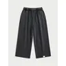 Drawstring Waist Workout Sweat Shorts Wide Leg Baggy Washed Cropped Pants with Pockets