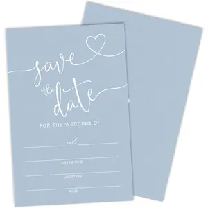 Save The Date Wedding Invitations, Minimalism Blue, 25 Wedding Invites With Envelopes, Fill In Style Invites For Mr & Mrs Celebration, Party Favor & Supplies - A18