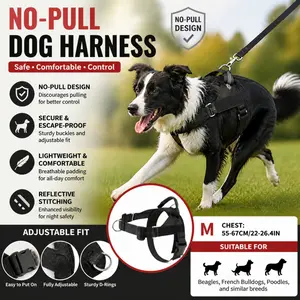 Dog harness - Easy to put on - Safe, reliable, and comfortable - Suitable for most dogs - Wear-resistant lightweight strap - Adjustable strap for a perfect fit