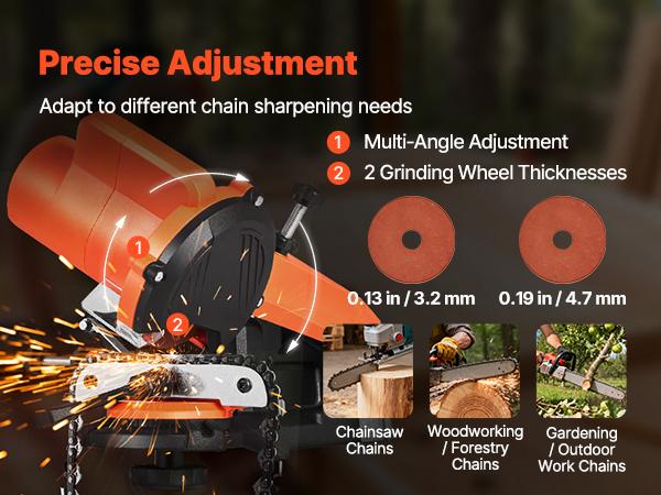 VEVOR Electric Chainsaw Sharpener 85W 5000RPM Bench Sharpener with 2 ...