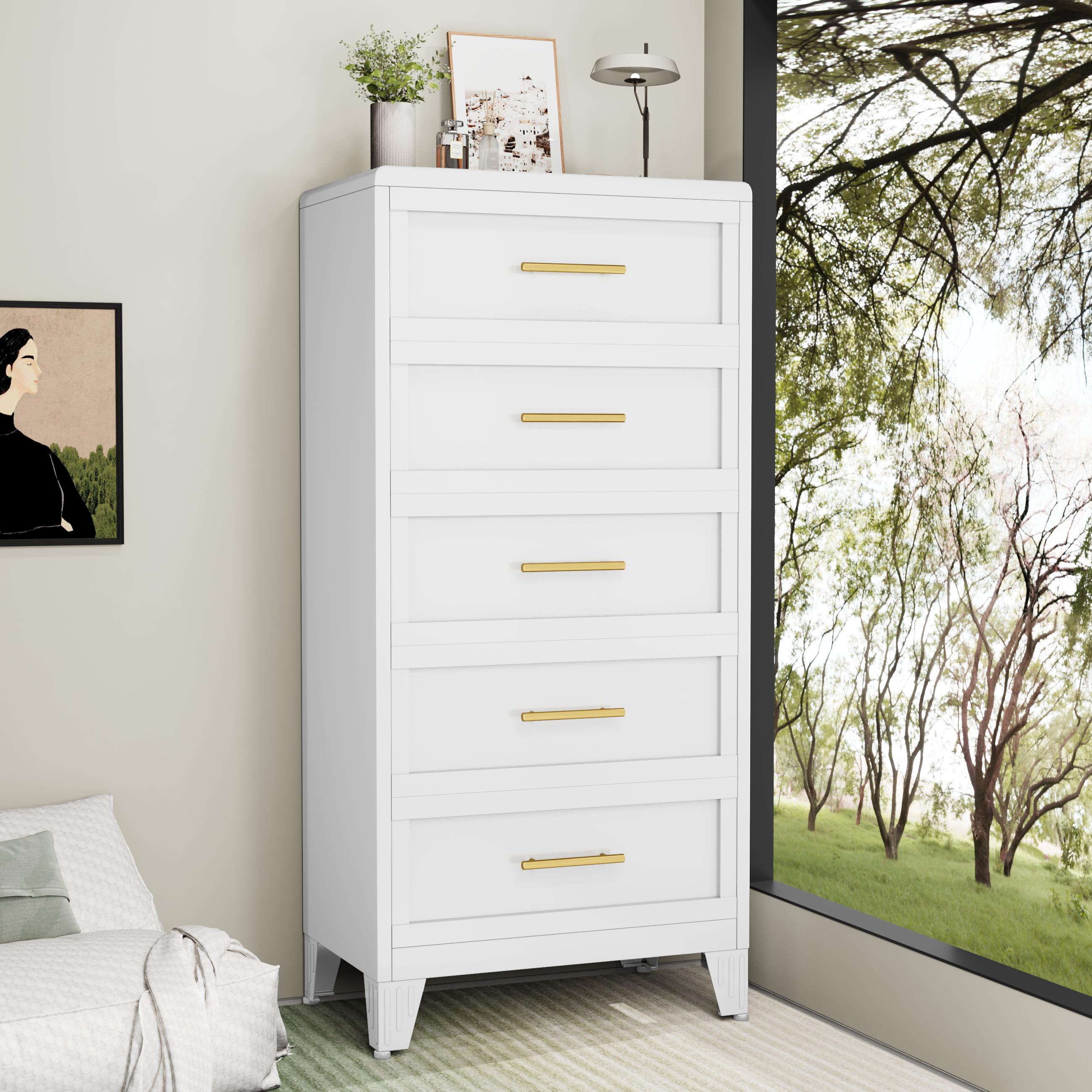 Metal Dresser Tall Narrow Dresser for Bedroom Chest, 53.46" H Drawer Chest, Closet Dressers & Chests of Drawers for Living Room, Hallway (5 Drawers White 24inch Wide) Metal Dresser Tall Narrow Dresser for Bedroom Chest, 53.46" H Drawer Chest, Closet Dressers & Chests of Drawers for Living Room, Hallway (5 Drawers White 24inch Wide)