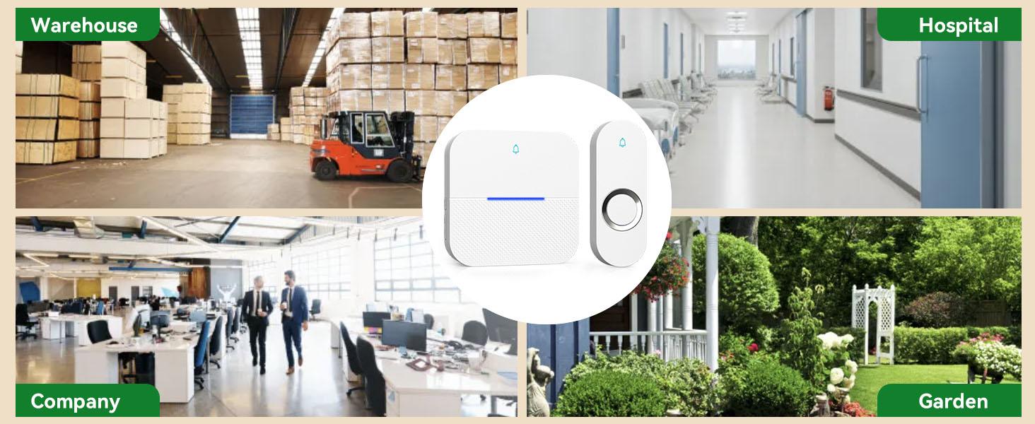 Lighted Wireless Doorbell for Home, Waterproof Battery Doorbell Wireless 1,000ft Range, 5 Volume Levels with 58 Chimes & LED Flash on Receiver (White, 2 Buttons & 1 Receiver) Lighted Wireless Doorbell for Home, Waterproof Battery Doorbell Wireless 1,000ft Range, 5 Volume Levels with 58 Chimes & LED Flash on Receiver (White, 2 Buttons & 1 Receiver)