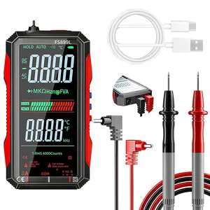 A Man's Tools 6000 Counts True RMS AC/DC Voltage Tester,FS899L Digital Multimeter with Color Screen, USB C Rechargeable Electrical Testing, NCV, Capacitance, Non Contact Voltage Detector for Car, Home(FS899L)