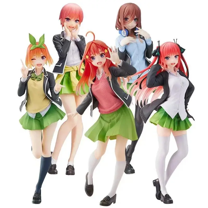 Anime The Quintessential Quintuplets Figure Miku Nakano Figuras Ichika Nino Yotsuba Itsuki School Uniform PVC Toys for Gift
