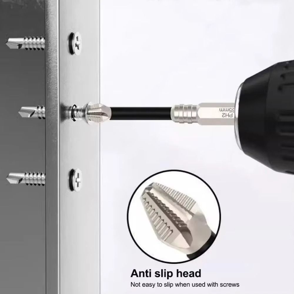 K5 Non-slip High Hardness Bit S2 Strong Magnetic 5A Black Non-slip Cross Head Electric Drill Electric Screwdriver Bit Size:(25mm,50mm,65mm,70mm,90mm,150mm)*2