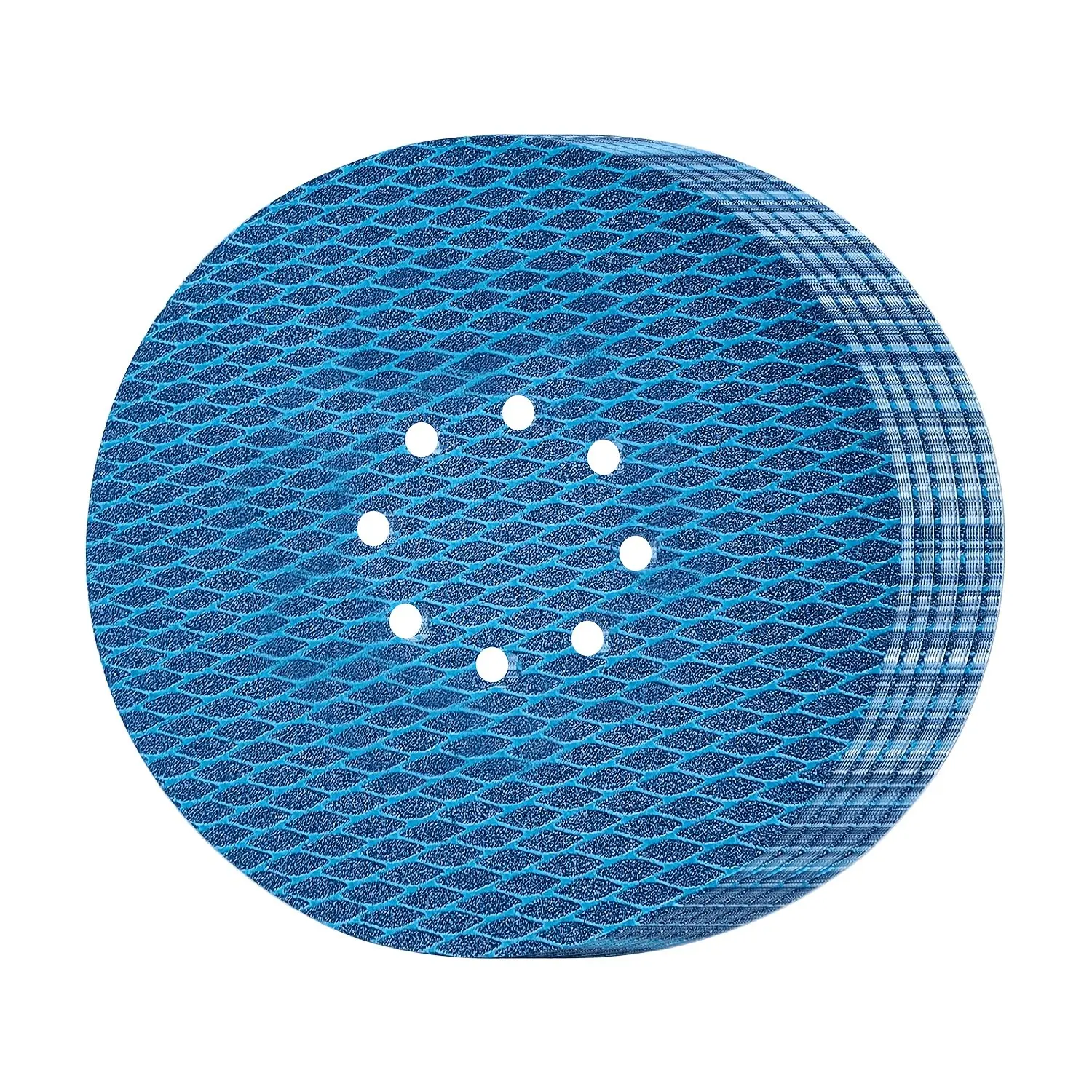 20pcs 22.86cm 8-Hole Diamond Sandpaper, 80-240grit Mixed Abrasive Discs with Backing, Efficient Polishing & Uniform Wear, Suitable for Wood/metal Polish/rust Removal, Compatible with Drywall Sander