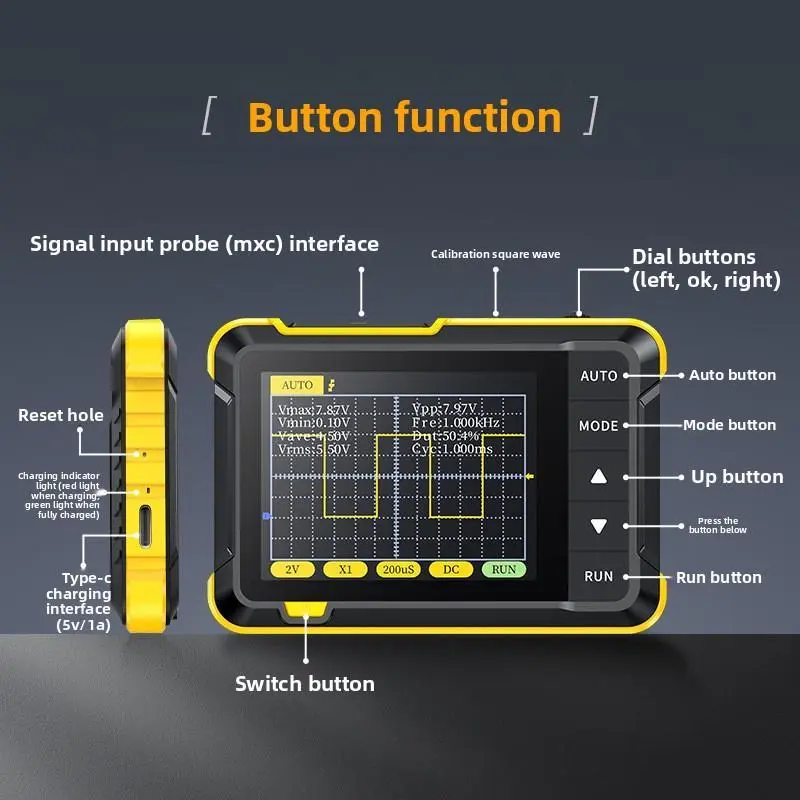 Handheld Digital Multimeter Oscilloscope - Portable Small Electrical Measuring Tool, Voltage Check Tool for Beginners' Teaching and Maintenance