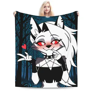 Sexy Loona Anime Plush Blankets Kids Adult Helluva Boss Flannel Throw Blanket For Living Room Warm Quality Bedspread  Gift