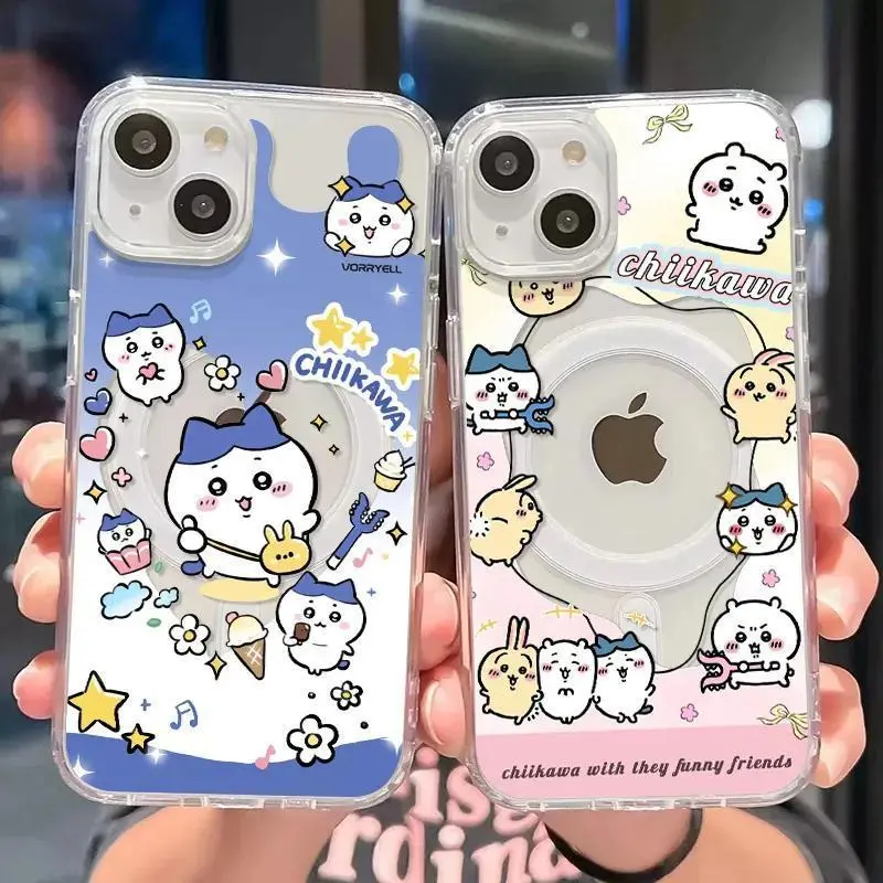 Full Screen Chiikawa Lovely Magnetic Cartoon Creative Classic Phone Case For iPhone 17 16 15 14 13 12 11 Pro Max Plus Air & Samsung Galaxy S25 Ultra S24 S23 S22 S21 Plus - Top Fan's Phone Case Cover as Perfect Gift Get Ready for Halloween