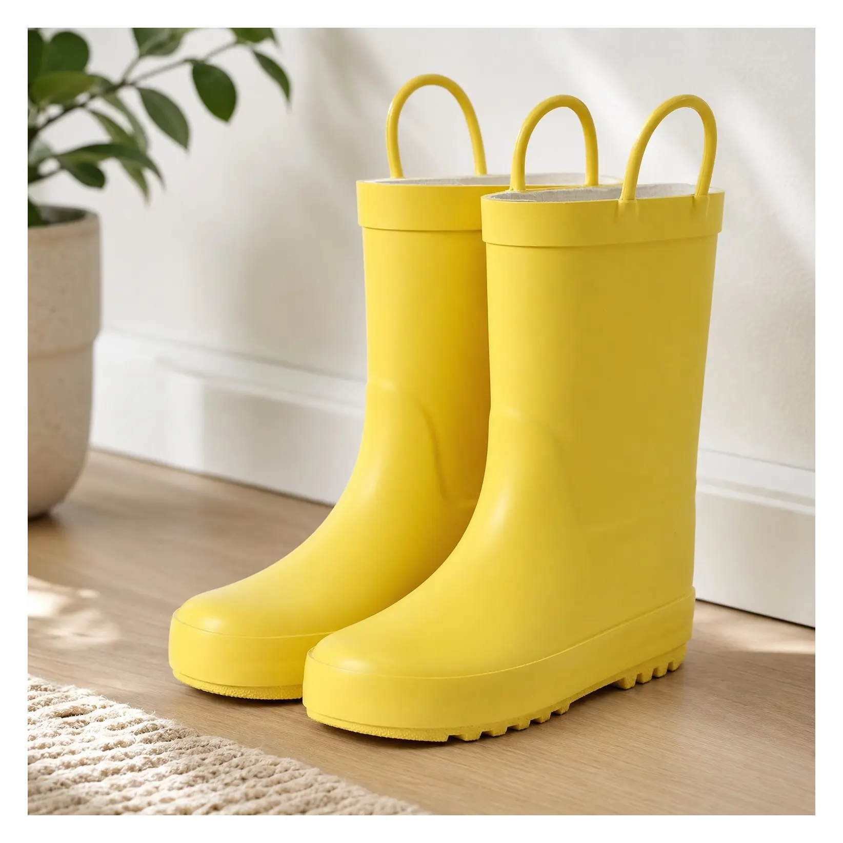 Toddler Waterproof Rubber Rain Boots for Girls and Boys with Fun Patterns and Easy-On HandlesGift