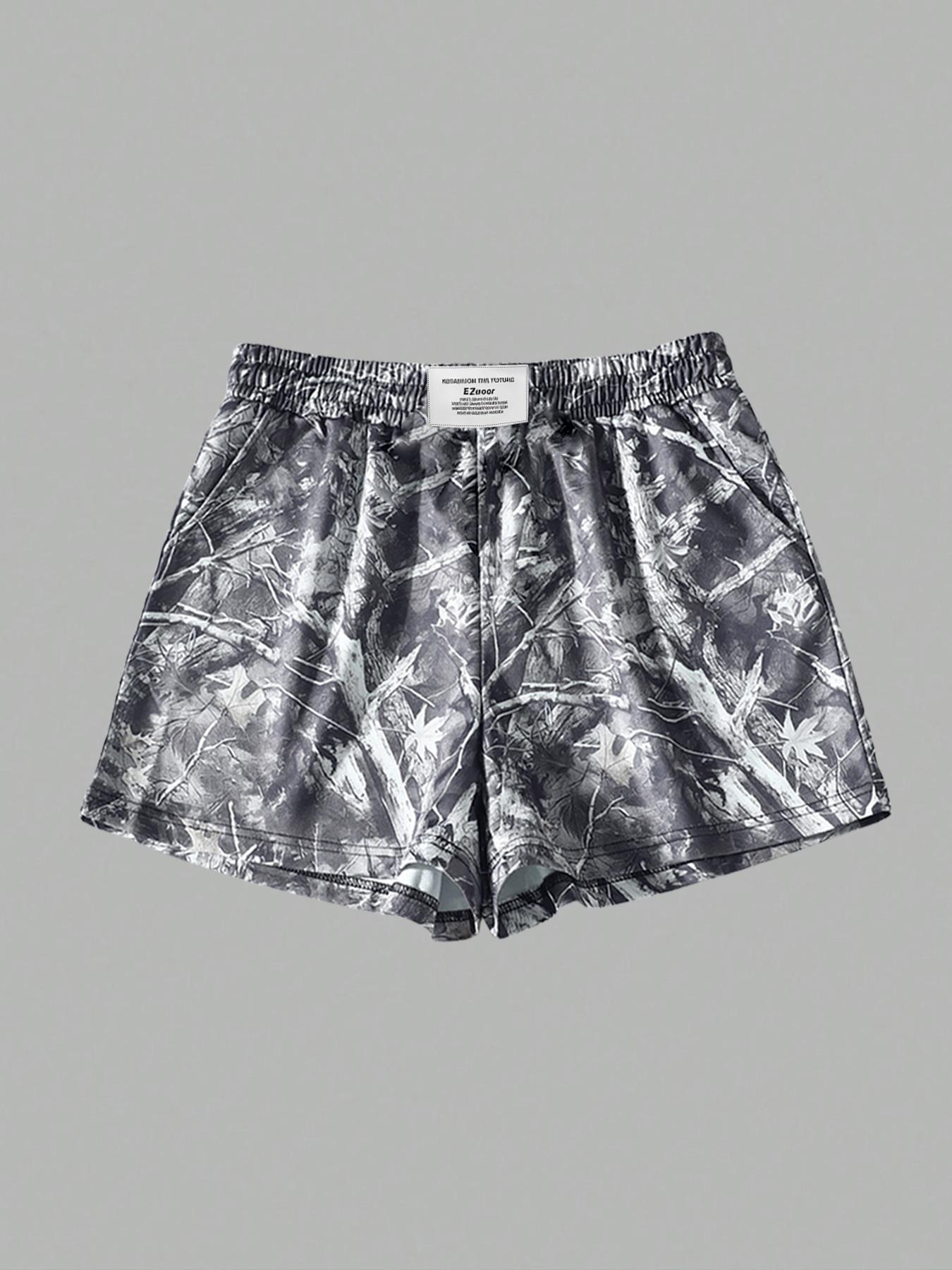 Women's Plain & Camo Print Shorts, Casual Comfy Breathable Elastic Shorts for Summer, Ladies Bottoms for Daily Wear