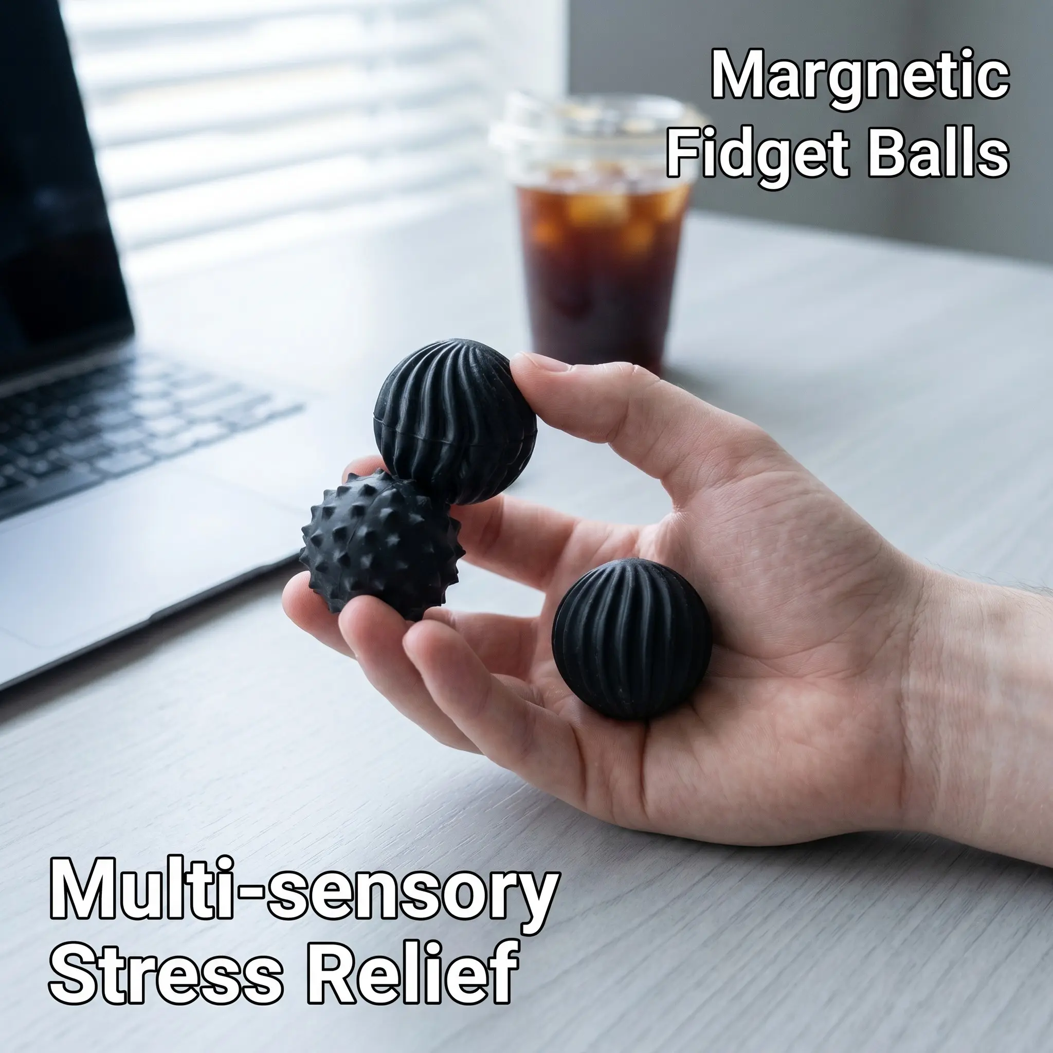 Silicone Sensory Magnetic Balls Stress Relief Toy, Educational Elastic Sensory Magnetic Balls for Holiday Gifts, Sensory Fidget Gift