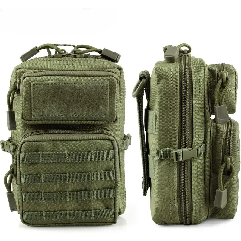 LUCIERNAGA Unisex Nylon Tactical Trail-Ready Tough MOLLE Organizer Bag - Durable Outdoor Hiking Sturdy EDC Tool Waist Pack with Full-Open Access, Dustproof Hiking Accessories for Camping, Cycling