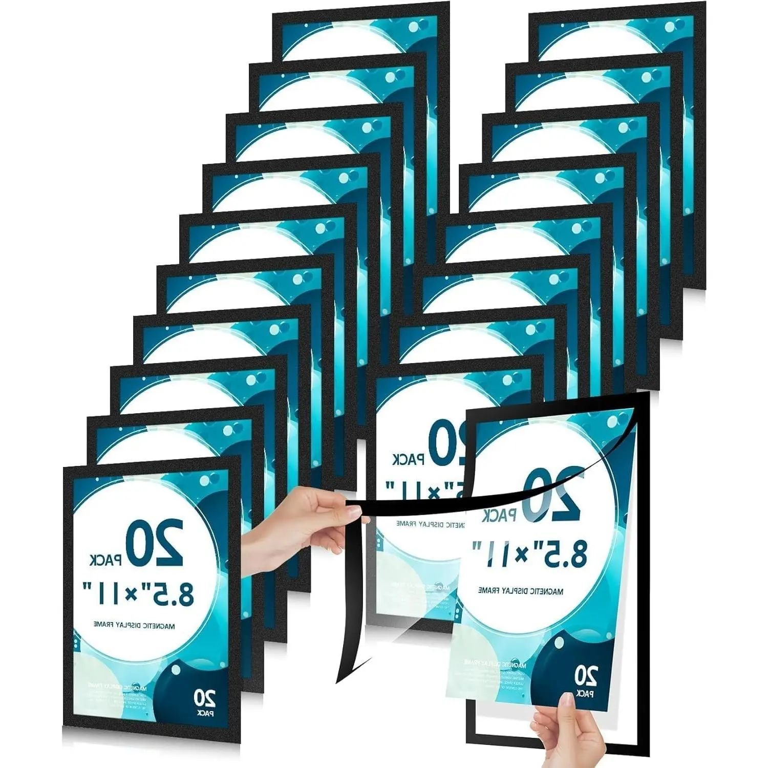 20 Pcs 8.5 x 11 Inch Magnetic Sign Holders - Self-Adhesive Picture Frames for Walls, Windows, Doors & Refrigerator DisplayGift
