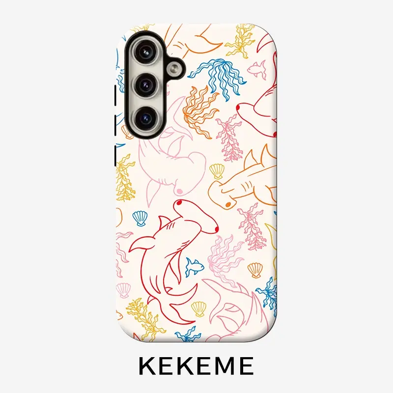 Painted Dolphin Creative Pattern, 2-in-1 Phone Case for iPhone and Samsung Galaxy S26 S25 S24 S23 S22 S21 FE Plus EDGE Ultra, A57 A37 A17 A26 A36 A56 A07 A16 A27 A25 A35 A55 A06 A15 A24 A54 A05 A14 A23 A33 A53 A04 A13