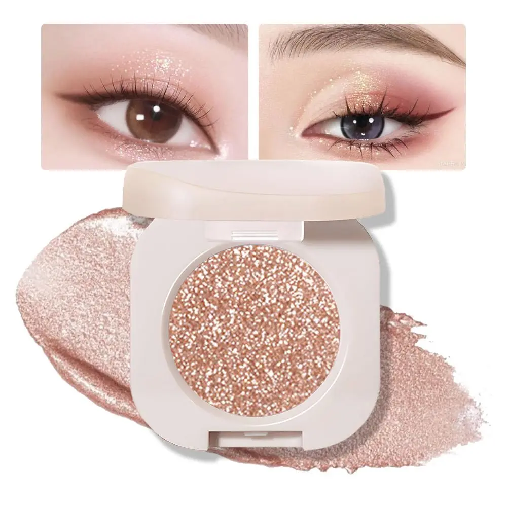 Women's Premium Shimmer Eyeshadow Palette Cosmetic (Shade 09) - Light Brown Glitter, Metallic, Holographic, Iridescent Cream Single Monochrome Eye Makeup