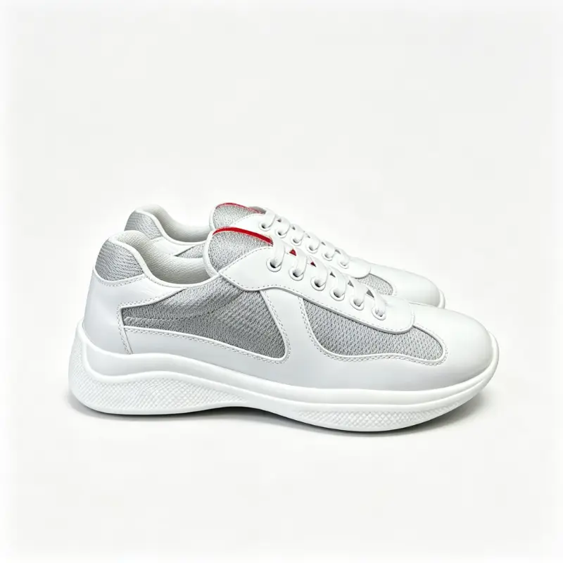 Men White Grey Mesh Patchwork Platform Sneakers, Lace Up Lightweight Thick Sole Casual Walking Shoes, Fashion Breathable Streetwear Trainers For Daily Commute Travel