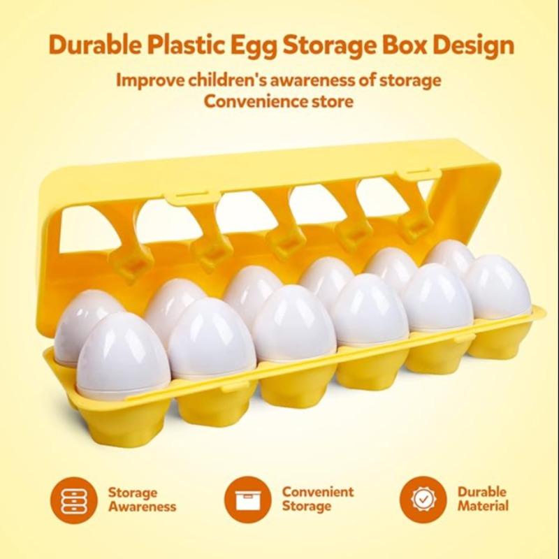 Egg Sensory Toy, Colors and Shapes Sorter Puzzle, 1 Set Colorful Early Education Toys for Color and Shape Learning, Recognition and Matching, Sensory Preschool Cognitive Toys