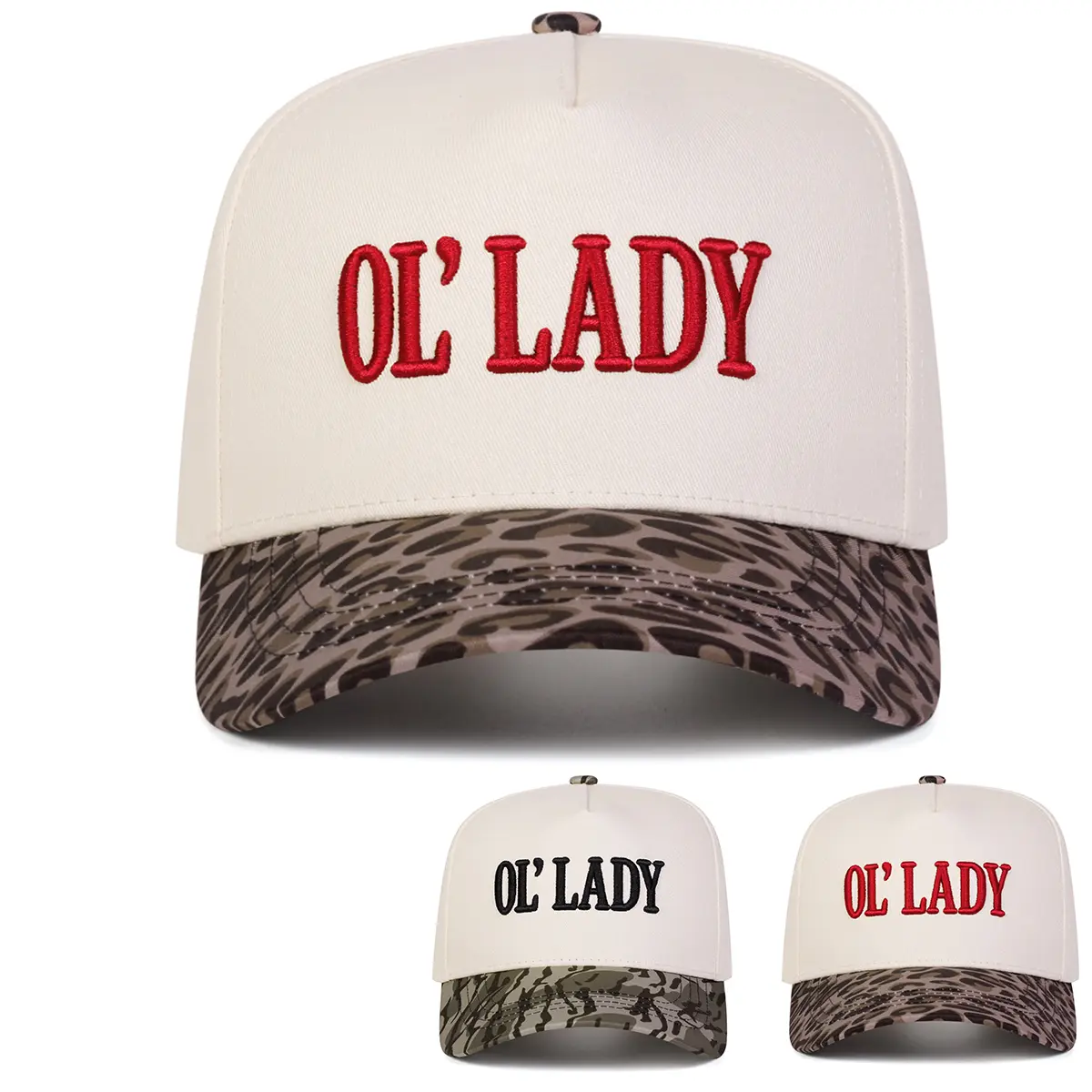 Unisex ''OL' LADY'' Embroidered Two Tone Baseball Cap Outdoor Adjustable Sunscreen Leisure Hat fior Spring Autumn Travel Tourism Beach Vacation