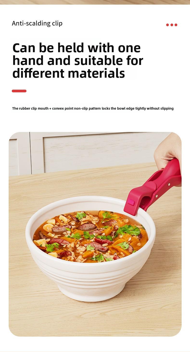 2 Counts Hot Plate Gripper, Multi-Purpose Anti-Scald Tool for Bowls, Plates, Pans, Serving as Holder, Clip,