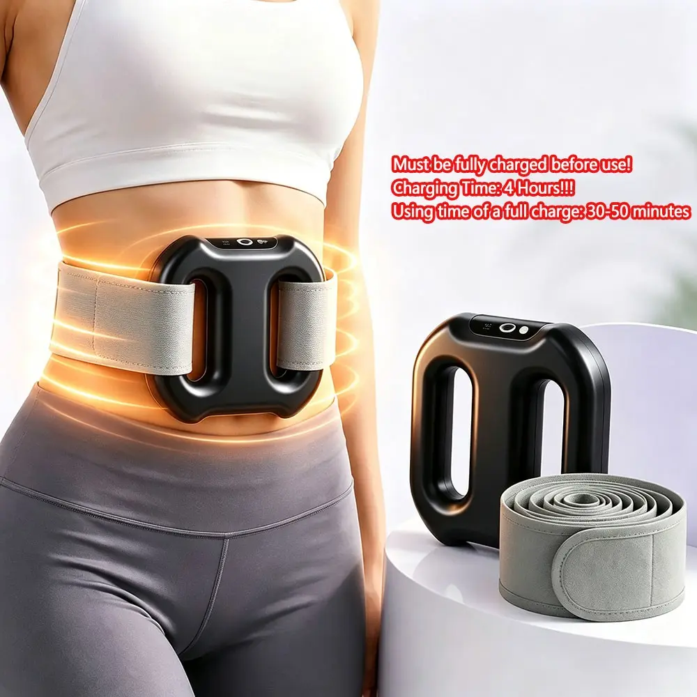 Electric Dual-Ring Fascia Massage Ring, 3 Modes 5-Speed Vibration Massager, Deep Tissue Muscle Relaxer for Abdomen Back Leg Waist, Home Gym Essential