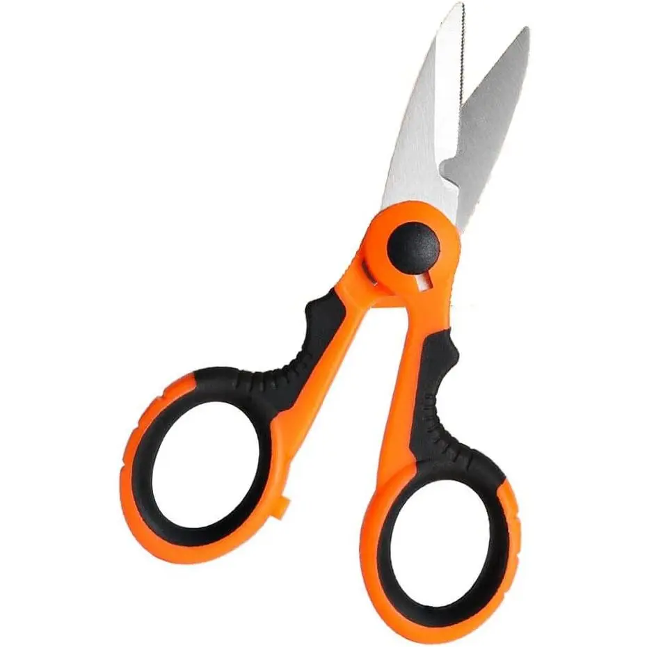 Fishing Scissors Fishing Scissors  Braided Line Finshing Line Cutter Multi Function Scissors Anti-Slip Serrated Edge Scissors