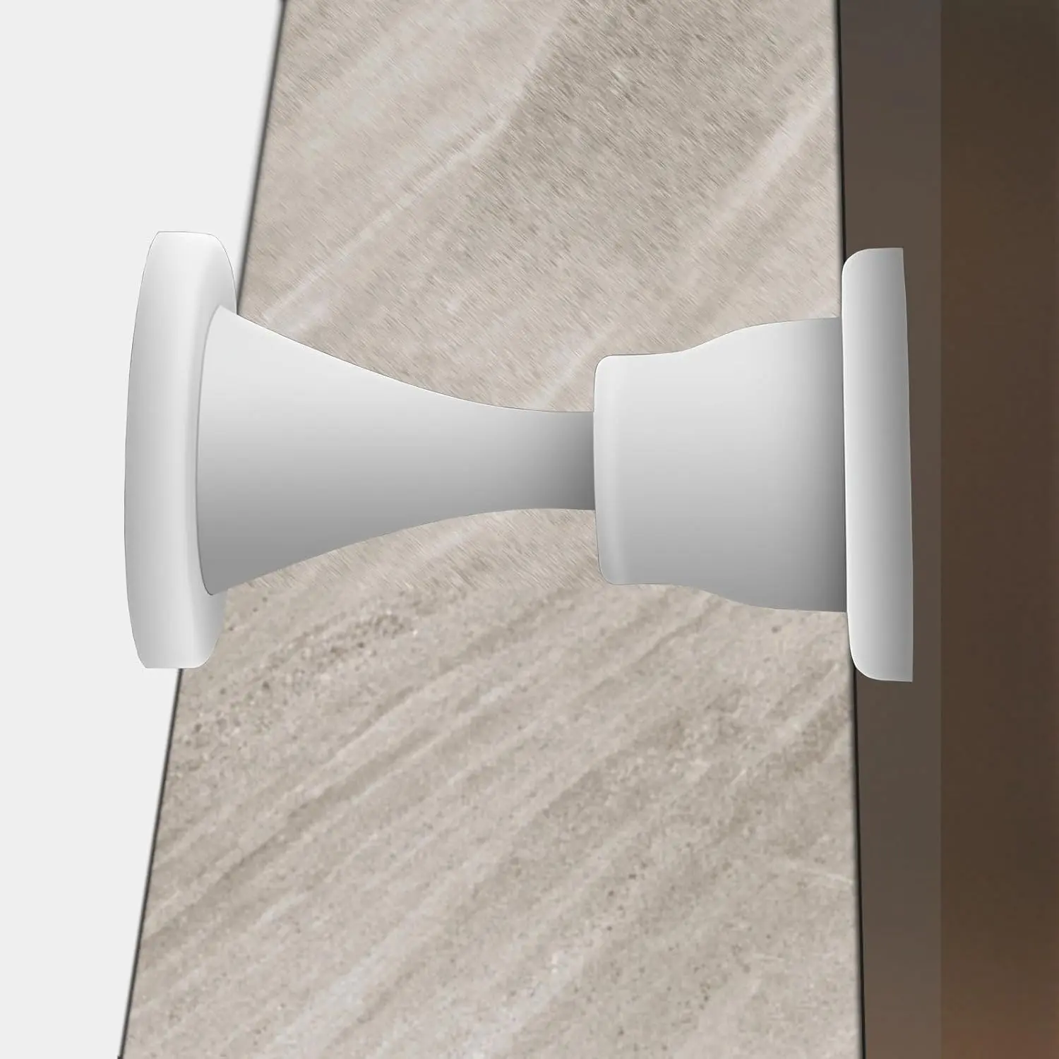Rubber Door Stopper Self Adhesive,No  Door Stop,Wall Protector Door Holder,No Need to Drill Door Catch (1, White)