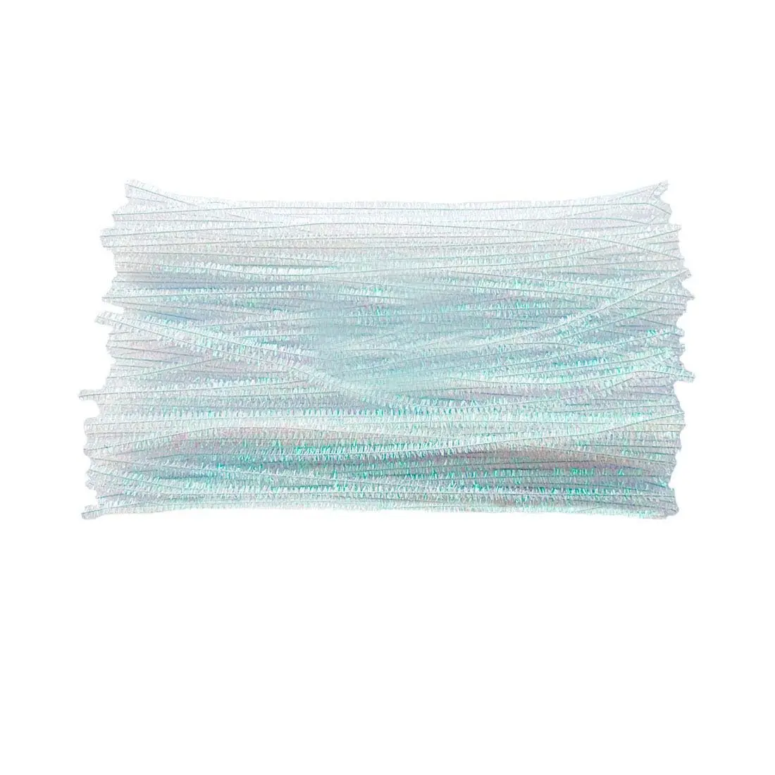 Iridescent Sparkly Tinsel Creative Arts Stems 6 mm x 12 Inch, Pack of 200 (Colorful White)