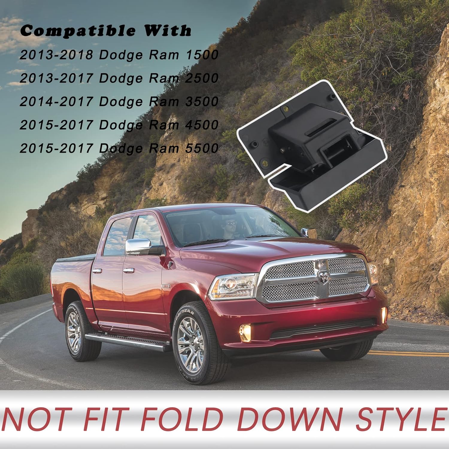 Center Console Armrest Latch Compatible with 2013-2018  Ram 1500 2500 3500 4500 5500 Accessories Replaces 5RQ83TX7AC