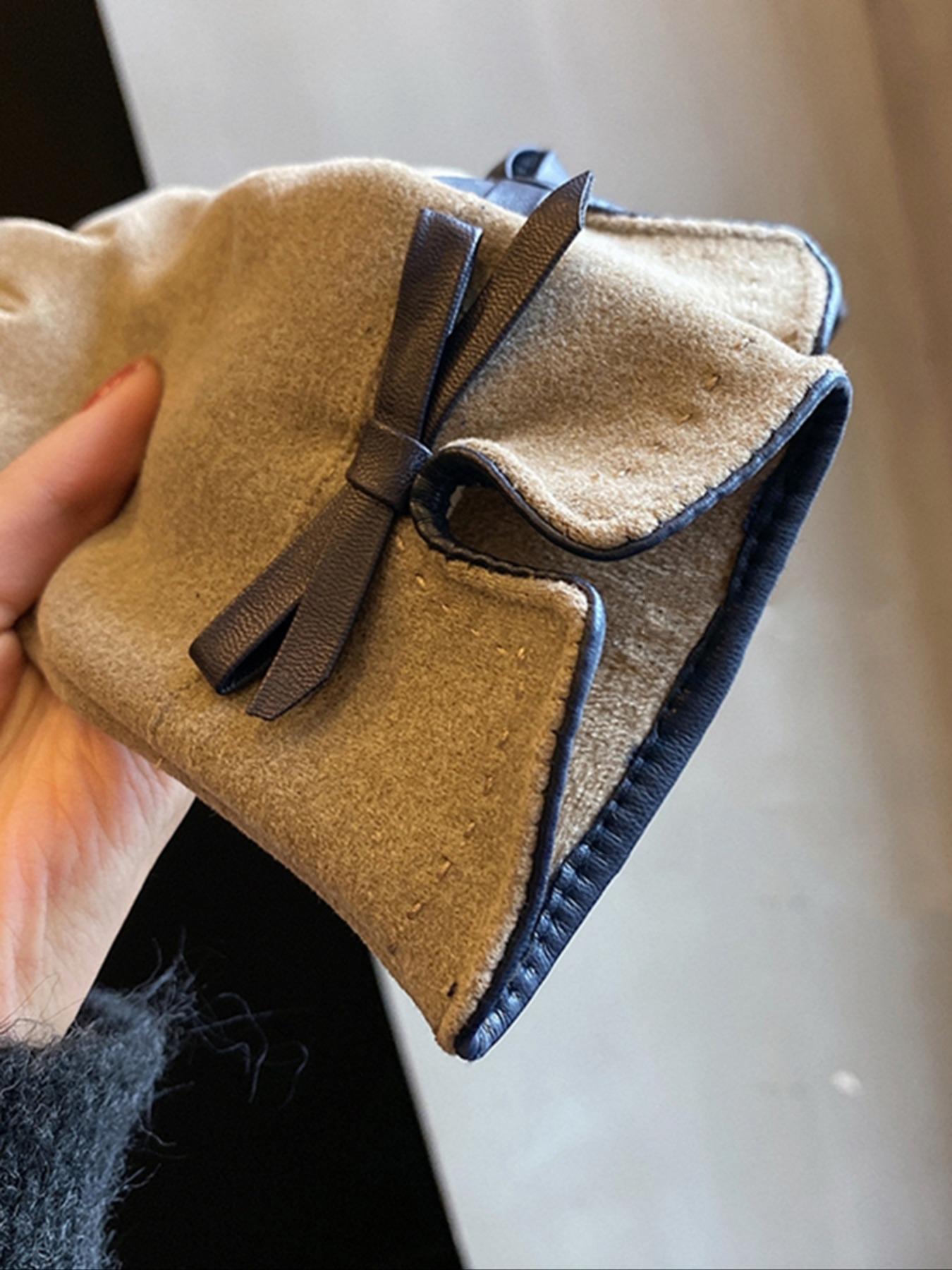 Women's Elegant Bowknot Decorated Textured Gloves, Casual Trendy Warm Modern Gloves for Fall & Winter, Fashionable Gloves for Women & Girls for Daily Use