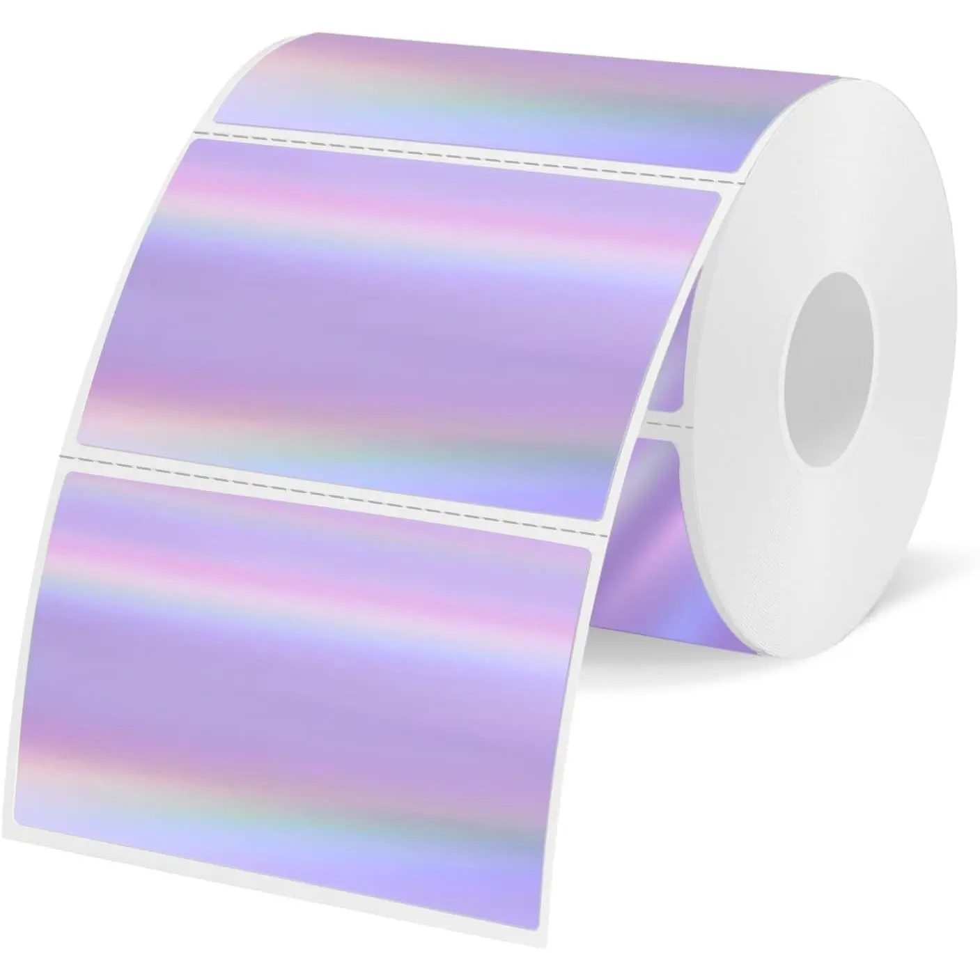 3x2 Inch Holographic Thermal Labels, Purple Thermal Sticker Labels, Rainbow Glitter Thermal Stickers for Price, Barcode, Mailing, Name, DIY Custom Logo Design, 200 Sheets/1 Roll