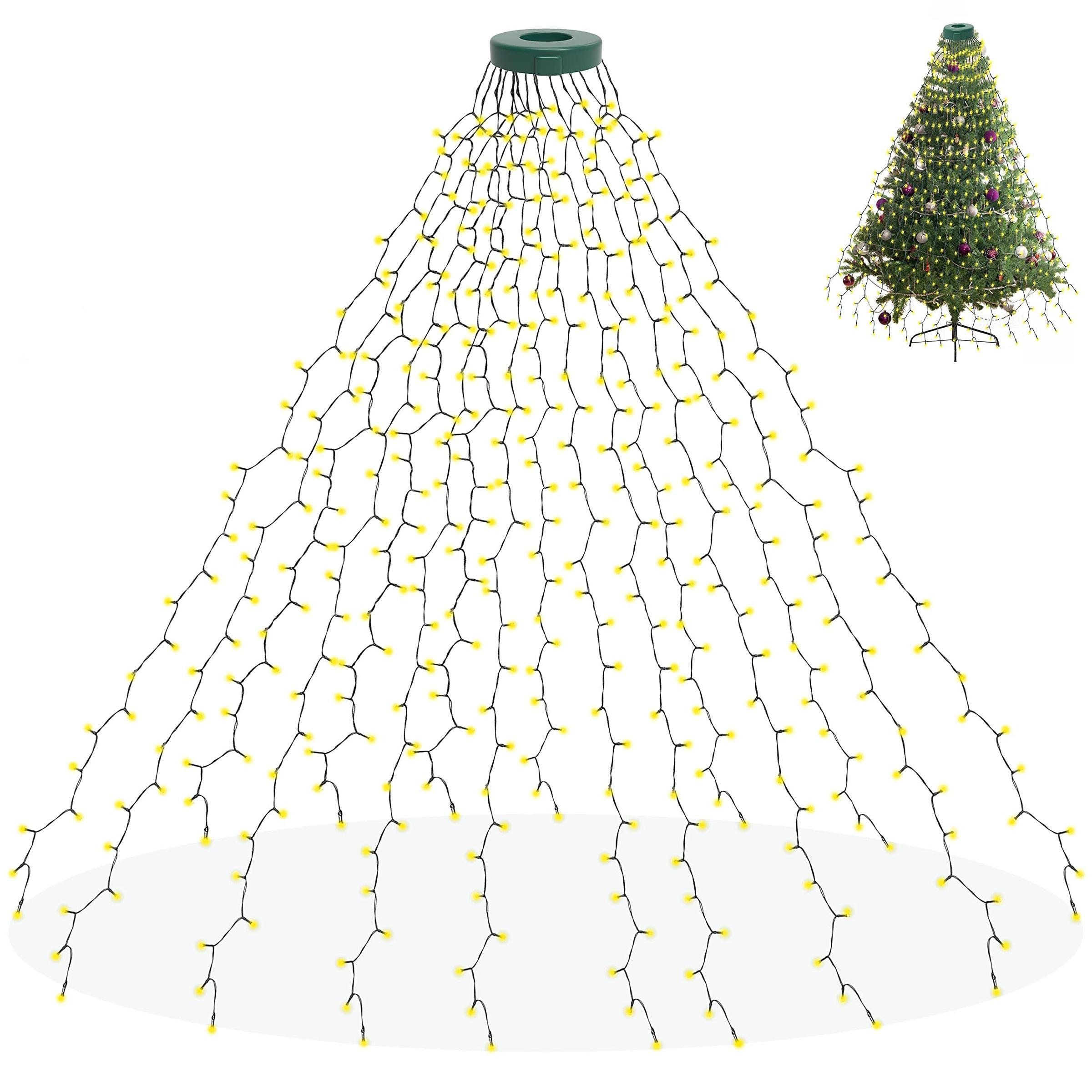 Christmas Tree Lights String, 400 LED Memory Function, 8 Modes, Remote Control, Timer, Holiday Decoration, 6.6ft X 16 Strands