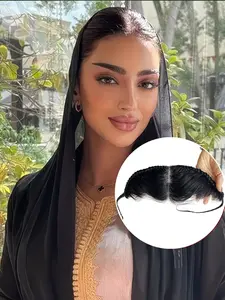 Human Hair 13*4 Lace Front Hairpiece Pre Cut Full Lace Base Half Wig Natural Hairline Transparent Lace Frontal for Gele Turban, Ear to Ear Lace with Braids Elastic Band 10 Inch