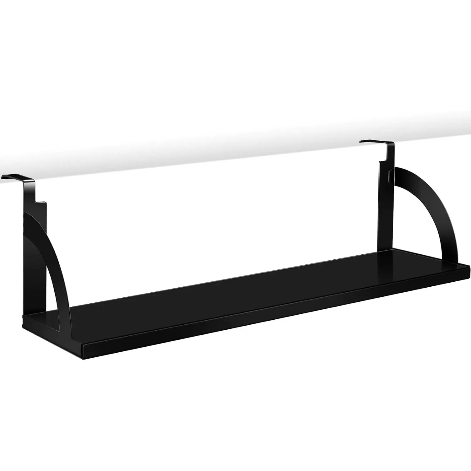 24" Hanging Office Cubicle Storage Organizer Shelf, File Hanging Bookshelf with Hooks for Home Desk, Black