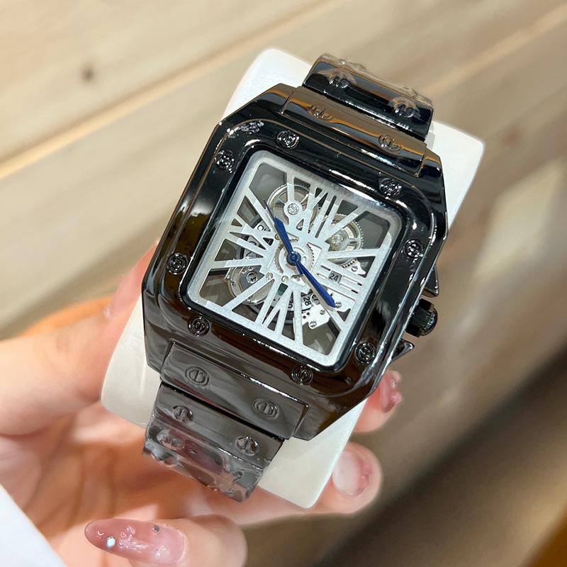 Kadi Men's Alloy Quartz Watch Hollow Transparent Bottom Men's Business Quartz Watch Wristwatch