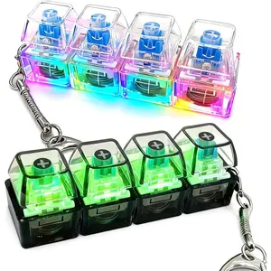 2 Pack Keyboard Fidget Keychain,Keyboard Button Finger Clicker for Anxiety Relief (Transparent)fidget toys