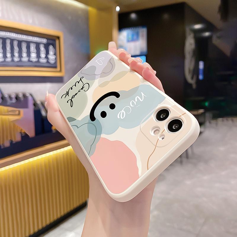 Smile Face Pattern Phone Case, Anti-drop Cellphone Protective Case, Total Protective Shockproof Mobile Phone Cover Compatible with iPhone
