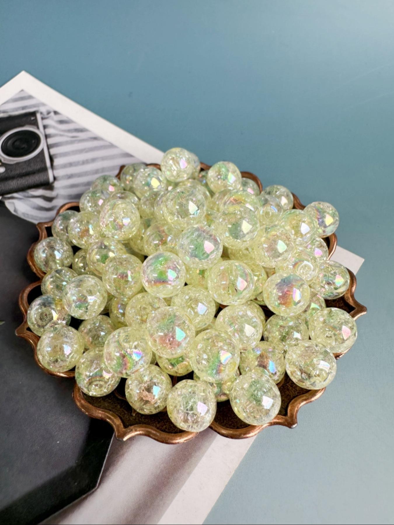 8mm/10mm Crack Bead, Acrylic Bead Mix, DIY Jewelry Making Supplies for Necklace & Bracelet, Fashion Accessories for Women & Girls