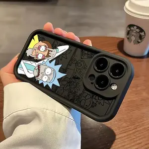 WB Rick and Morty Fun Creative Design Phone Case for iPhone 17 Promax, 17E, 16, 15, 14, 13, 12, 11 Pro Max Mini XR XS X 7 8 Plus And Samsung Galaxy S26-S21 EDGE Ultra Plus FE - Soft TPU Shockproof Back Cove